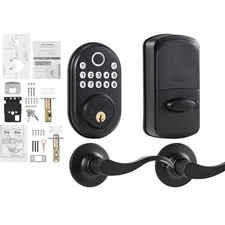 Fingerprint Door Lock with Level Handles Keyless Entry Door Lock Password