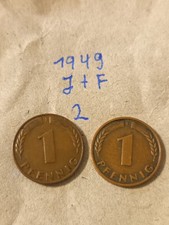 1 Pfennig BRD 1949 F + J Bank Deutscher L&auml;nder - 2 St&uuml;ck  ss