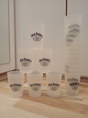 1 Jack Daniels Whiskey Kunststoff Glas Weiss/Transparent,1 Jack Daniels Glas0.3L