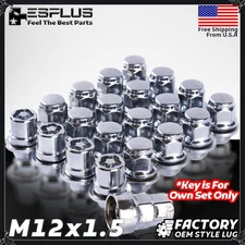 20 Pc Chrome M12x1.5 OEM Mag/Flat Wheel Lock Set Fit Mitsubishi 5-Lug Models