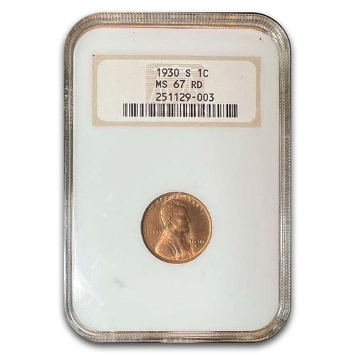 1930-S Lincoln Cent MS-67 NGC (Red)