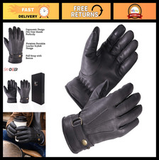 Extra Soft Deerskin Leather Winter Work Gloves, Thermal Insulated 100G Thinsulat