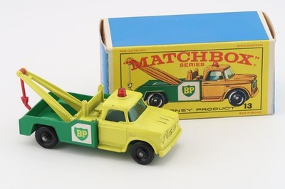 MATCHBOX SERIES 13  * DODGE WRECK TRUCK  BP * YELLOW / GREEN * 1968 * OVP