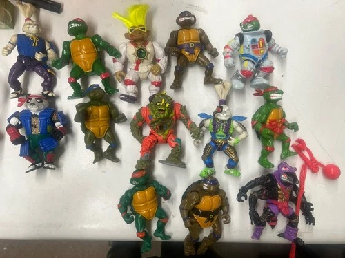 Teenage Mutant Ninja Turtles Action Figures Lot Of 13 TMNT Vintage 80s