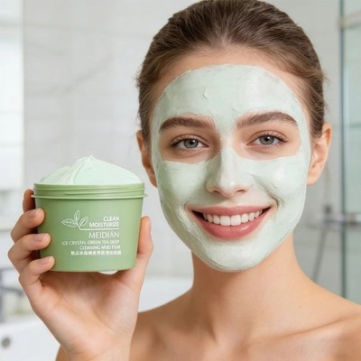 Grüner Tee Tiefenreinigung Schlamm Maske Eiskristall Gesichtsmaske Öl Kontrolle Akne Blackhe