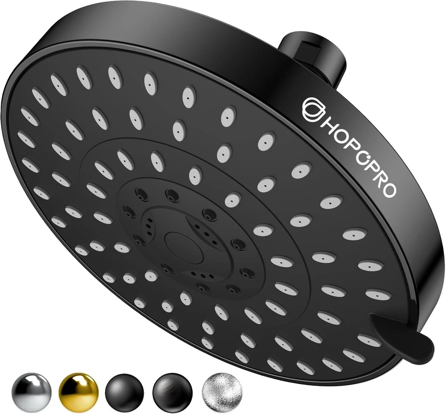 Showerheads 6" Matte Black 5-Mode High Pressure Shower