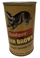 Badger John Brown Rare Empty Beer Can, England, Straight Steel
