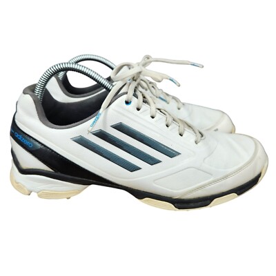 Adidas Adizero TR Golf Shoes Mens 8.5 White Blue Sneakers Spikes Q46690