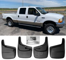 4 Pcs Front & Rear Mud Guards Splash Flaps For 99-10 F250 F350 w/o Fender Flare