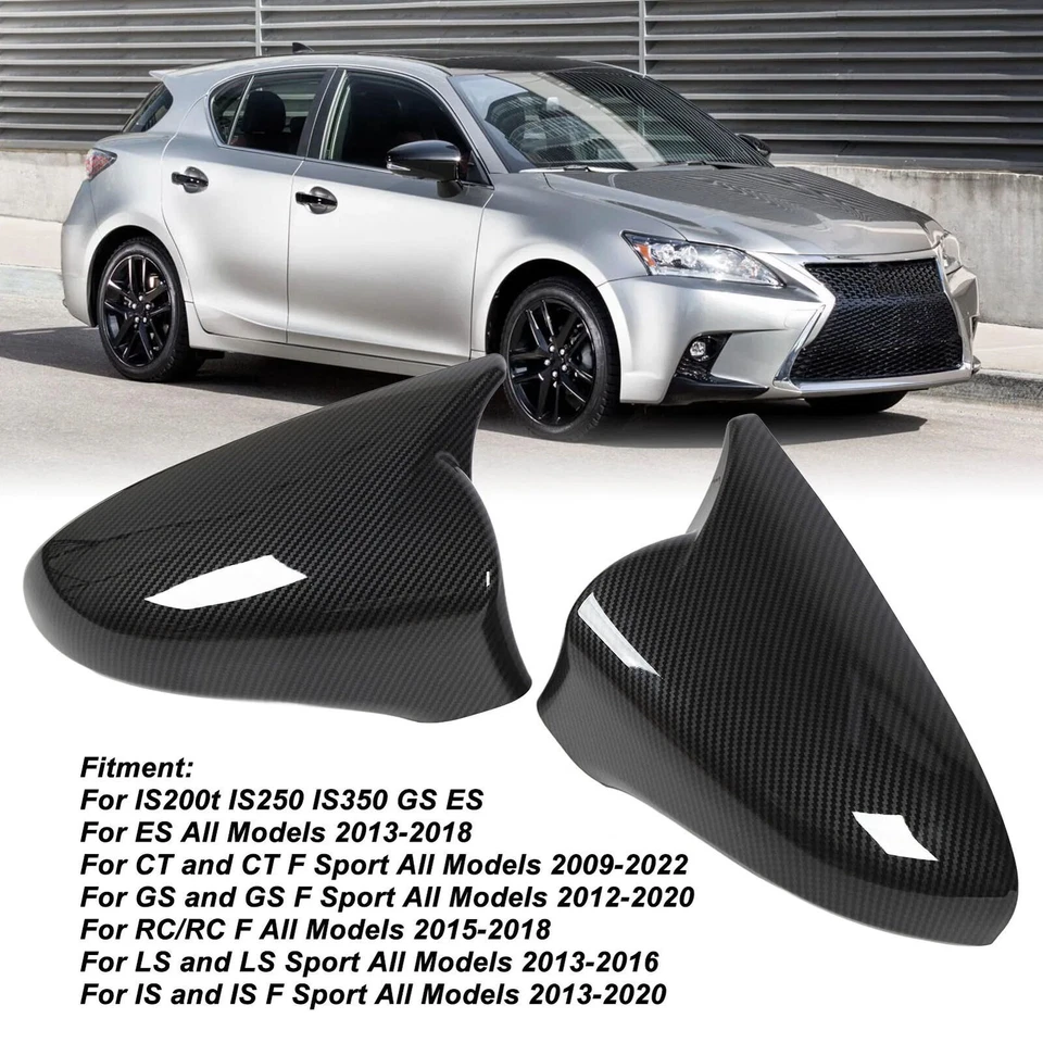 Cubierta de espejo retrovisor de fibra de carbono EE. UU. para Lexus IS RC GS 200 300 350 F SPORT 2014-2019 Foto 2 de 4