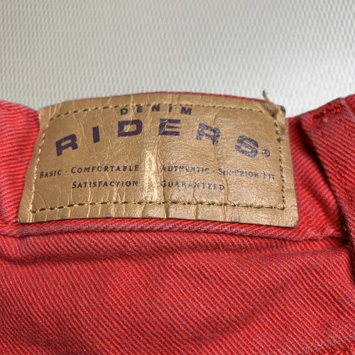 VINTAGE 90s ‘Riders’ Red Denim Shorts | Kids 10S - Picture 6 of 6