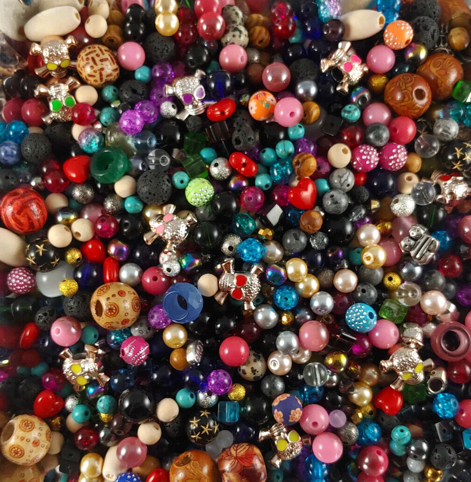 250 шт.  Смешанный лот 4 мм-20 мм стекла, дерева, драгоценных камней, акриловые прокладки россыпью бисер - Изображение 3 из 4