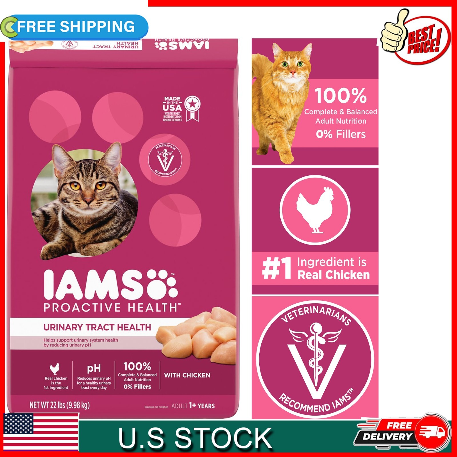 iams proactive health urinary tract health with chicken cat food