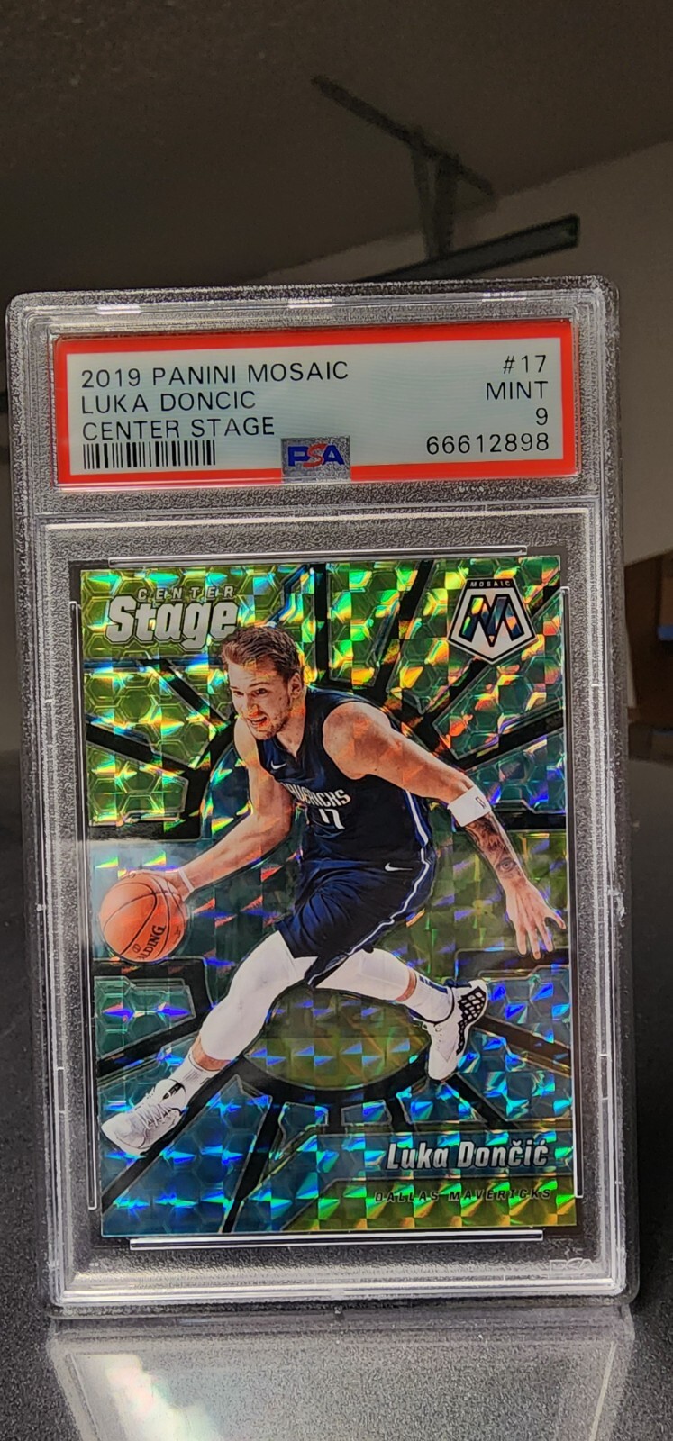 2019 Panini Mosaic Luka Doncic Center Stage PSA 9 Mint 9 #17