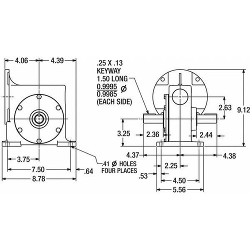 Dayton 6Z128 Speed Reducer,C-Face,56C,60:1 - Picture 2 of 2
