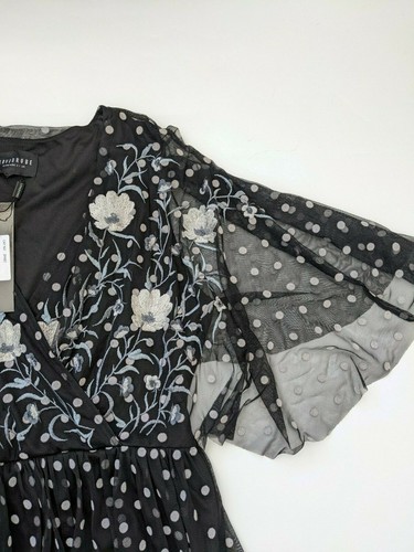 LOVEDROBE Maxi Abito Ricamato in Maglia Spot Nero - TAGLIA UK 16 - Foto 4 di 4