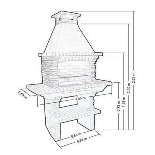 Stone Masonry Barbecue BBQ With Grill and Side Tables - Picture 3 of 9