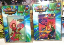 2 vintage 2000 kittrich digimon digital monsters bag name tag rare brand new (B)