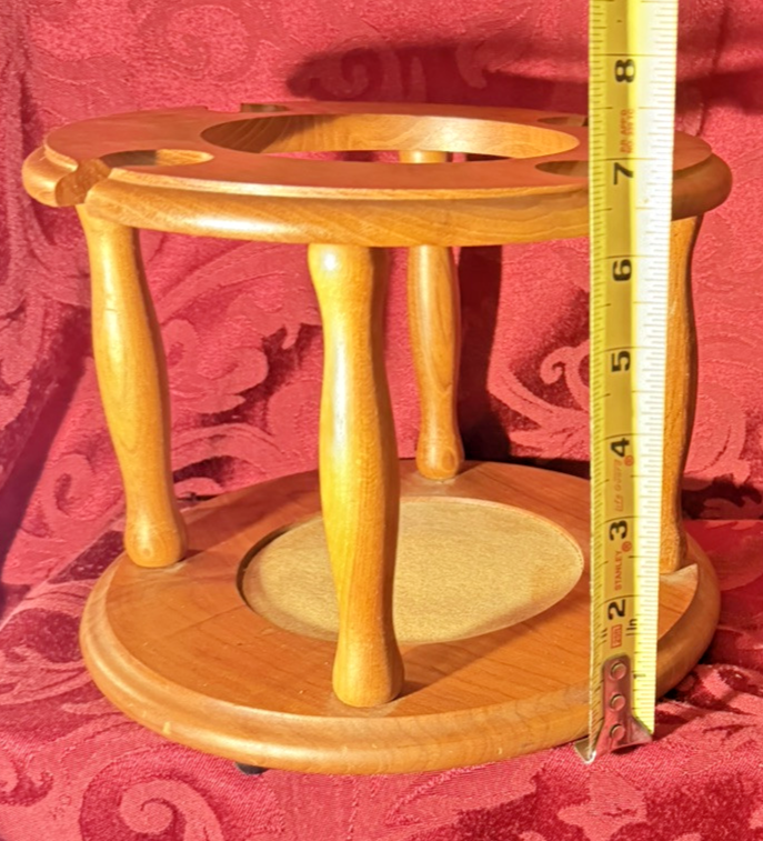 Vintage Dolphin Teakwood Wine & Glass Holder, Countertop 70s MCM