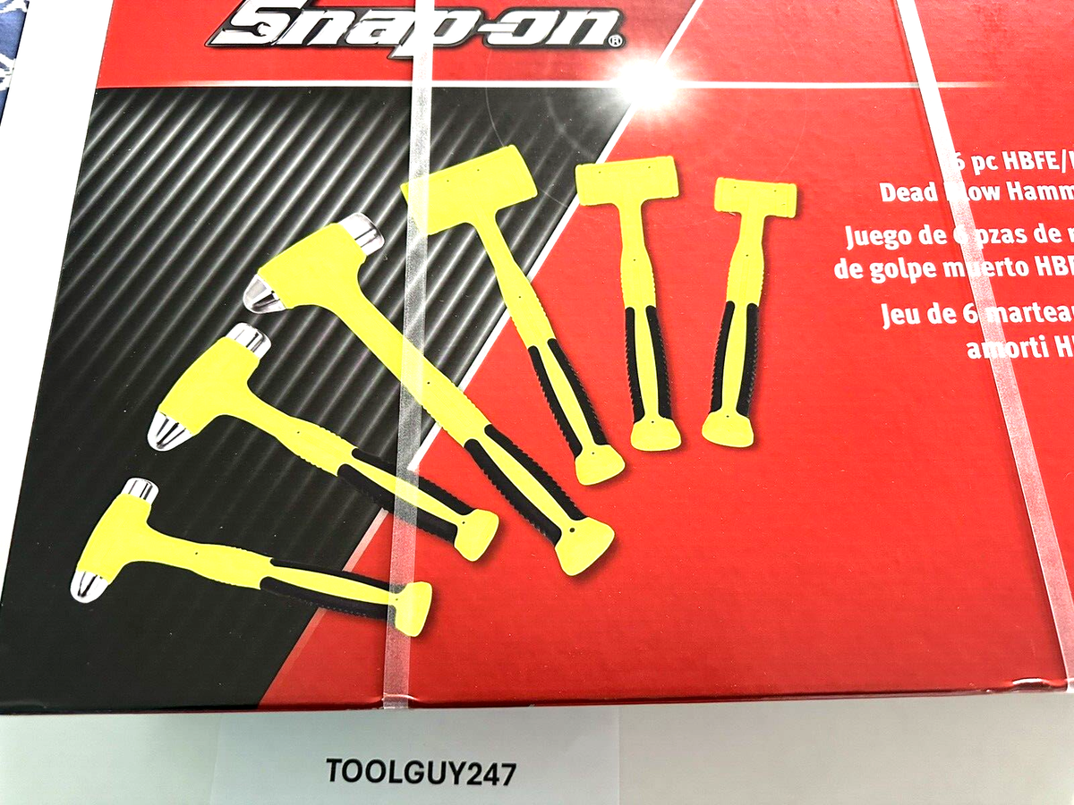 SNAP ON TOOLS HBFEBD106 HV HI-VIZ Dead Blow Hammers 6Pc Ball Peen