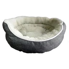 DOG BED / SMALL DOG & CATS / PLUSH FAUX-FUR INTERIOR / 20 x 17 INCHES / NEW