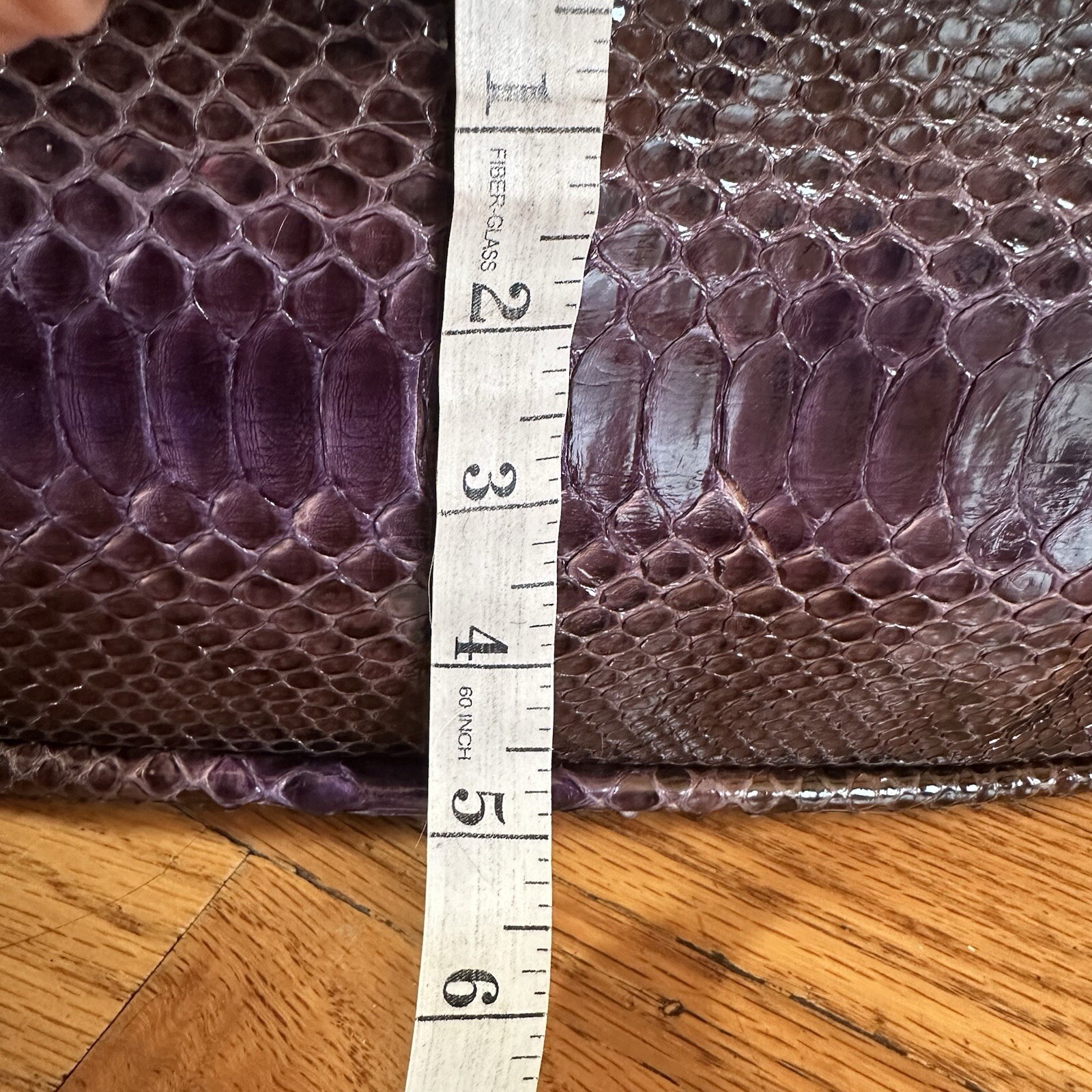 Jane August Genuine Python Purple Satchel Large H… - image 10