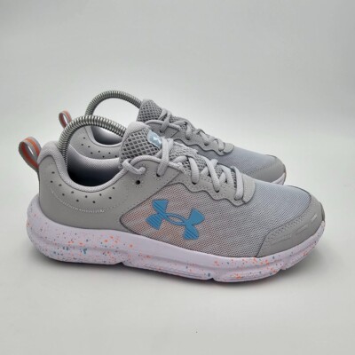 Under Armour Charged Assert 10 Sneakers Women's 8 Grey Paint Splatter Low Top