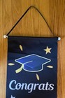 NEW! Graduation Banner Vertical Black & Gold Lettering 72"x12" Congrats Grad! — photo 3