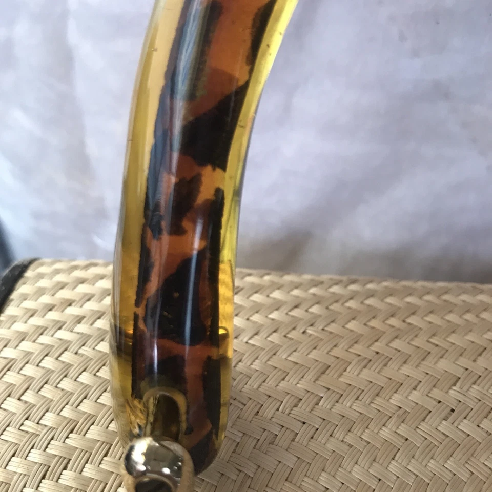 Timmy Woods, Paja, Cartera de Caja, Preciosa, Concha de Tortuga, Cuero Usado Foto 3 de 4