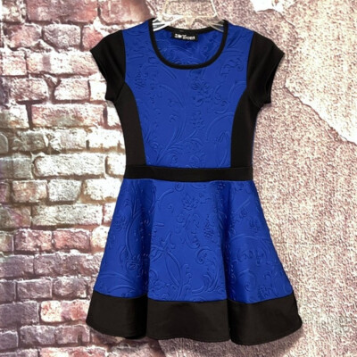 2 Tween Blue Black Girls Party Holiday Special Occasion Dress Size 7/8