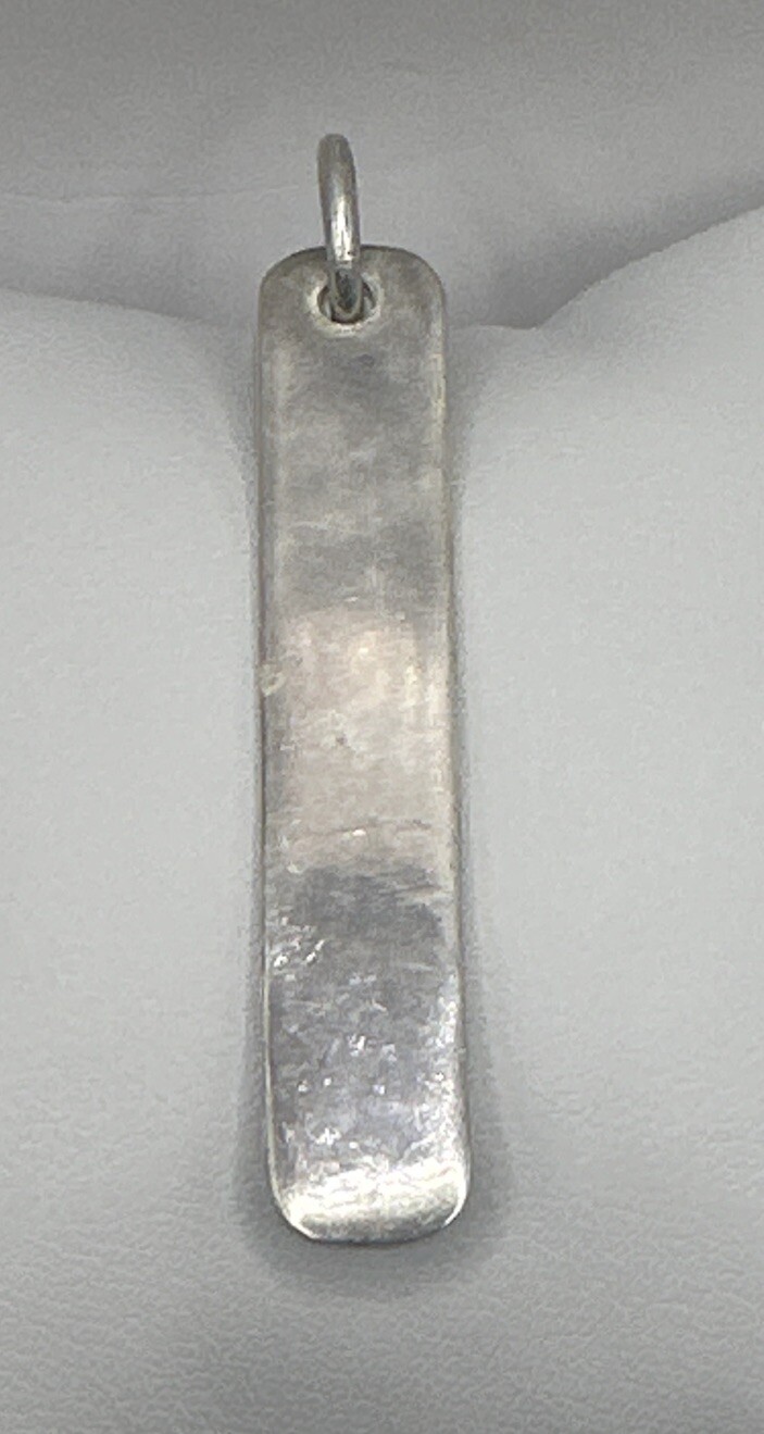 Sterling Silver Long Vertical Rectangular Bar Pen… - image 2