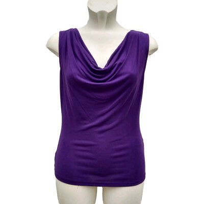 Marks & Spencer Top M&S Deep Purple Drape Neck Sleeveless Top Size 8 - 22