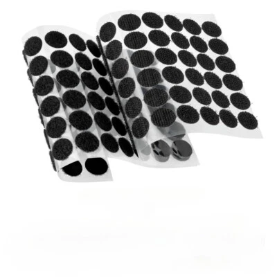 MARKENLOS Klettpunkte Selbstklebend 10-20mm Klettband Klettverschluss Schwarz Weiß