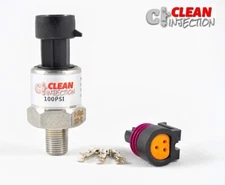 100PSI Stainless Fuel Oil MAP AIR Pressure Sensor Sender Connector 1/8" NPT term