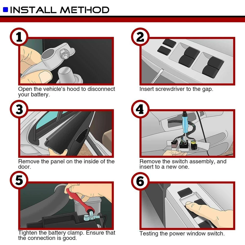 Interruptor de ventana 3 piezas para Mercedes-Benz C250 CLA250 E250 GL350 ML250 SL400 SL63 AMG Foto 2 de 4