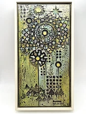 Paul Bozzo 3D Plaster on Masonite, Acrylic Painted: Signed 2010