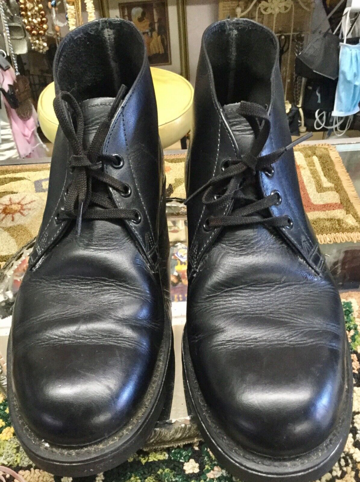 Vintage combat boots black Endicott Johnson 60s or earlier re-soled ...