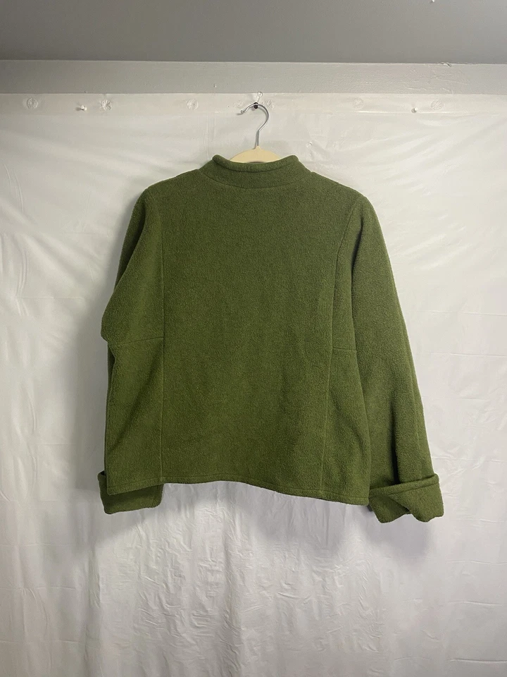 Abrigo Chaqueta Maralyce Ferree Mujer Polar Botón Delantero Hecho en EE. UU. Verde Mediano Foto 2 de 4