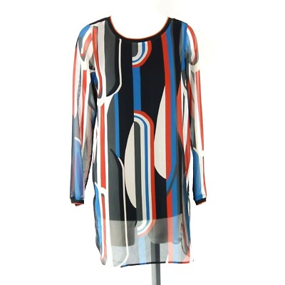 Bluse 34 36 Expresso Bunt Damen Tunika Long Shirt Hemd Maya Gestreift Layer Neu