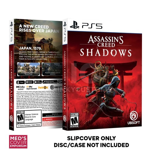 Assassin Creed Shadows V2 Custom Slip Cover Sleeve Protector Steelbook Case Size - Picture 8 of 13