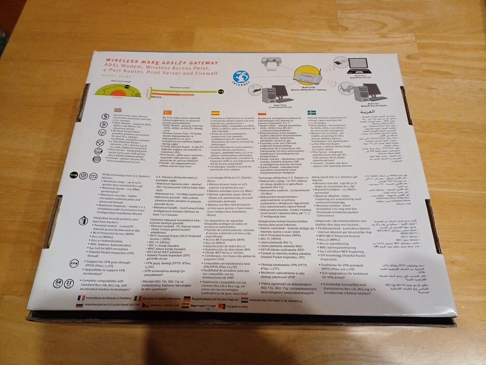 US Robotics 9108A Wireless MAXg ADSL2 + Gateway  - Image 2 of 4