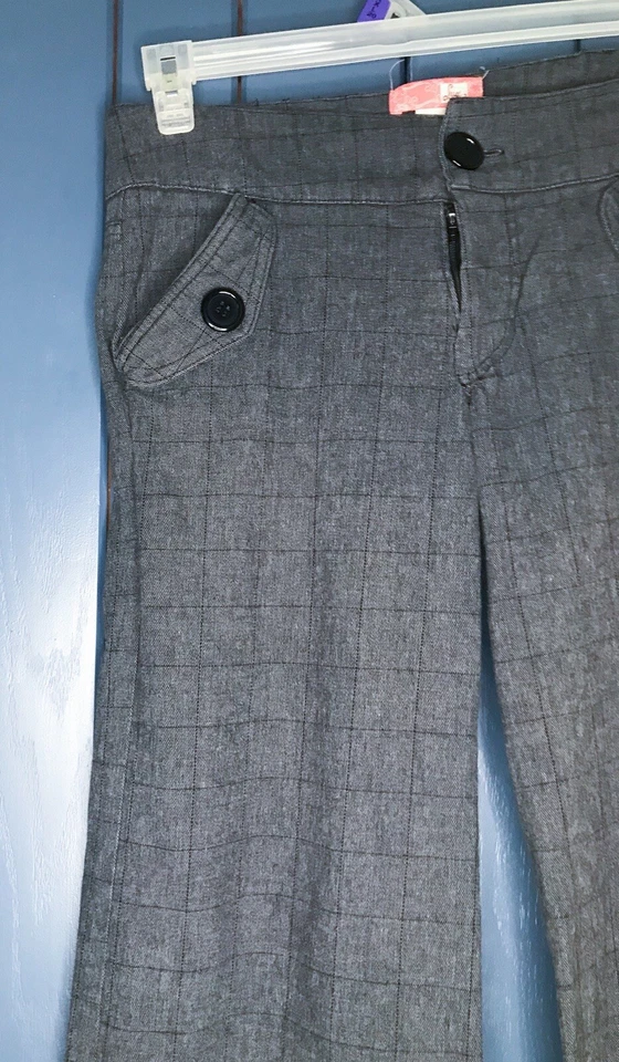 Calça xadrez cinza tamanho 3 clássica carreira corporativa gótica academia escura - Imagem 2 de 4