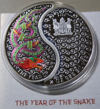 Fidji 2 x 1 Dollar 2013 Silber 1 oz F7007 Proof Year of the Snake Yin&Yang Coin