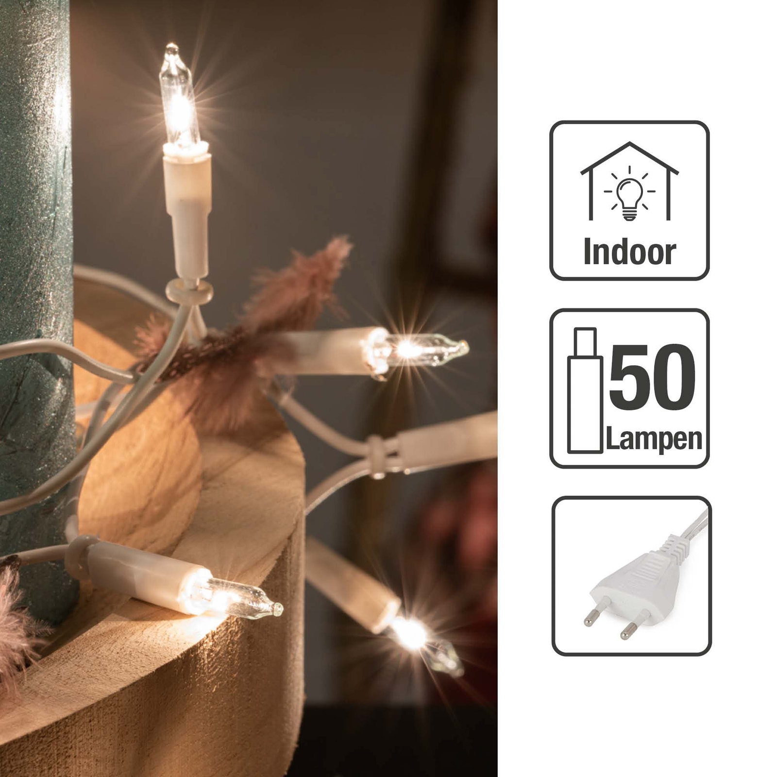 Hellum 10,35m, 5V Glühlampenwerk Minikette - Weiß/Klar (835083 
