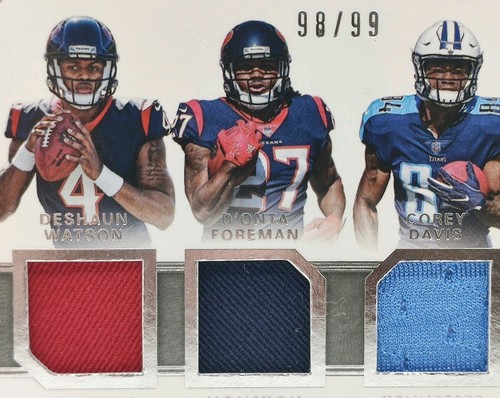QUAD RC Relics ๐ DeShaun Watson - Corey Davis ๐ National Treasures ROOKIE #/99 - Picture 5 of 6