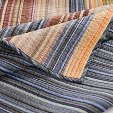 NEW COZY SOFT BROWN TAN TAUPE GREEN RED ORANGE DENIM BLUE SOUTHWEST QUILT SET