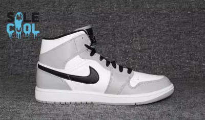 Nike Air Jordan 1 AJ1 Mid Light Smoke Grey Black White Men's