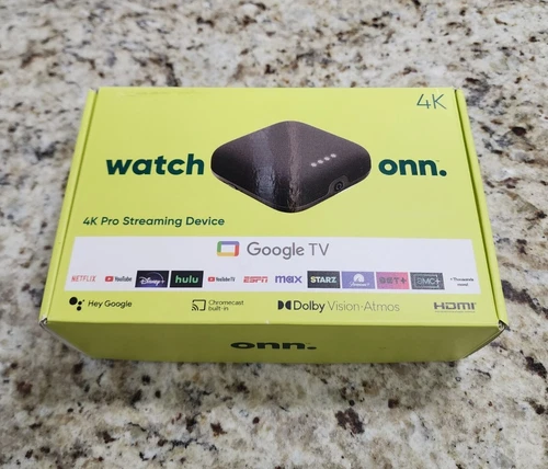 onn. Google TV 4K Pro with BACKLIT REMOTE Dolby Vision ATMOS NEW