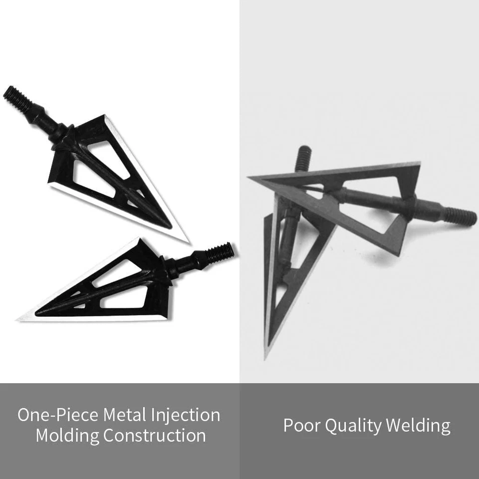 12Pcs Black Whirlwind Broadheads Quench High-tensile steel 3-Blade Arrow Tips - Image 3 of 4