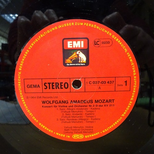 1C 037 03 437 MOZART Violin Concertos no 2&3 YEHUDI MENUHIN HMV STEREO LP EX+ - Picture 3 of 4